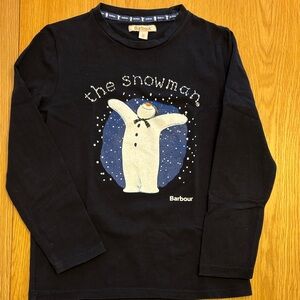 Barbour Kids Navy Snowman Long Sleeve Tee 6-7 years